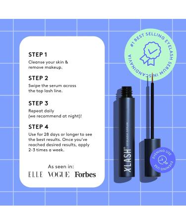Xlash Lash Serum 3ml - Longer Lashes in 30 Days | Best Scandinavian Eyelash Serum | Vogue & Forbes Featured | Made in Sweden | Eyelash Growth and Thickness - Buy Online on GoSupps.com