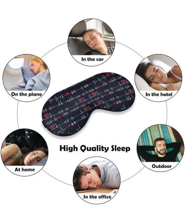 Adjustable Heart Beat Sleep Mask Eye Cover for Men and Women - Blocks Light for Better Sleep and Travel - Comfortable Blindfold with Adjustable Strap - Buy Online on GoSupps.com