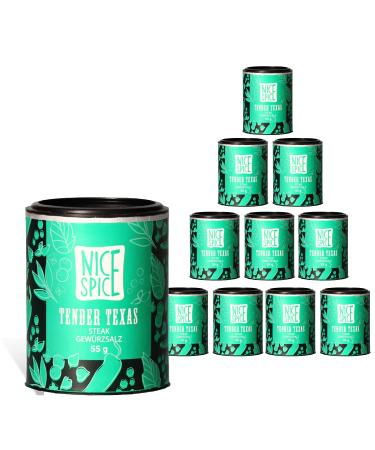 NICE SPICE 10 Boxes (10 x 55g) Spice Mix for Steak, Grilled Meat, Fries, Gift for Hobby Cooks, Spice Reserve for Cooking