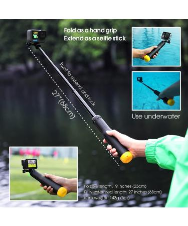 SOONSUN 4-in-1 Floating Selfie Stick for GoPro & DJI OSMO - Waterproof and Versatile Yellow Pole - Buy Online on GoSupps.com