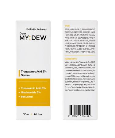 DearMYDEW 5% Tranexamic Acid Serum with 5% Niacinamide Bakuchiol Dark Spot Correcting Serum Fade Discoloration Hyperpigmentation Acne Scars Sun Spots Blemish Remover Korean Skincare 1Fl Oz - Buy Online on GoSupps.com
