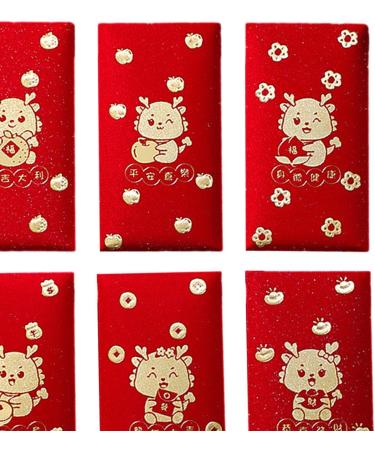 AWHAO 6 Pieces Chinese New Year Red Envelopes 2024 Dragon Year Red Packet Hong Bao for Birthday Style C - Buy Online on GoSupps.com
