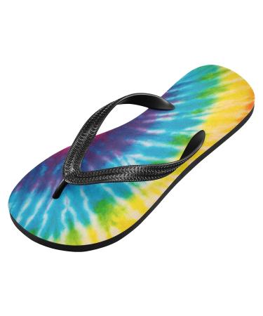 Mnsruu Swirl Tie Dye Rainbow Flip Flops - XS for Men & Women | Perfect for Home Hotel Spa & Travel - Buy Online on GoSupps.com