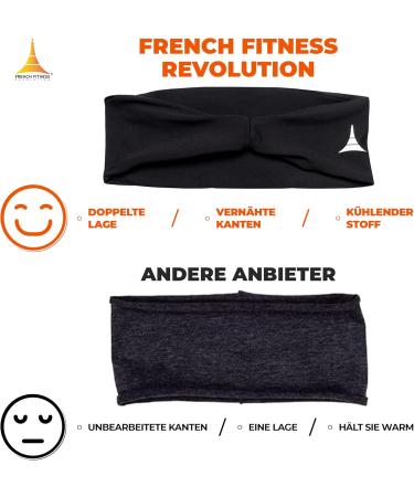 French Fitness Revolution Stretchy Sports Headband for Men & Women | Moisture-Wicking Workout Hair Band for Walking Cycling Basketball & Yoga - Unity Size - American Black - Buy Online on GoSupps.com