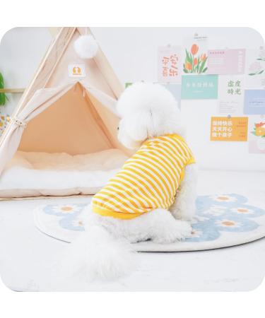 Winmany Dog Striped T-Shirt Pet Cat Summer Sleeveless Basic Vest Tank Top Puppy Soft Spring Fall Apparel Clothes for Small Medium Dogs Cats (1 Yellow L) L Yellow 1 - Buy Online on GoSupps.com