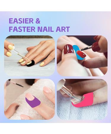 KALIONE Nail Polish Protectors - 100pcs U-Shaped Cuticle Guards with Tweezers for Nail Art & Painting - Peel Off Stickers (5 Colors) - International Shipping Available - Buy Online on GoSupps.com