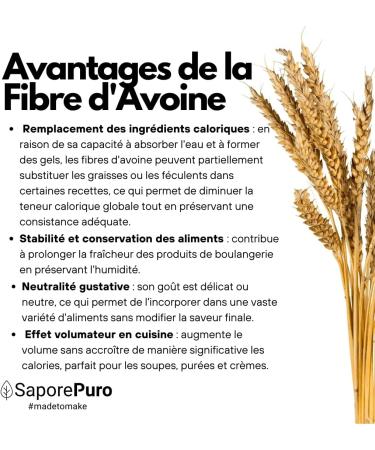 SaporePuro Oat Fiber Powder 500 gr - Gluten Free - Natural source of fiber - Buy Online on GoSupps.com