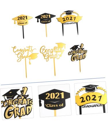 Alipis 2 Sets 12pcs 2021 Cake Insert Graduation Food Picks Congrats Cardstock Topper Grad Cupcake Toppers 2021 Graduation Decorations Ice Cream Toppers Acrylic Dessert Graduation Season - Buy Online on GoSupps.com