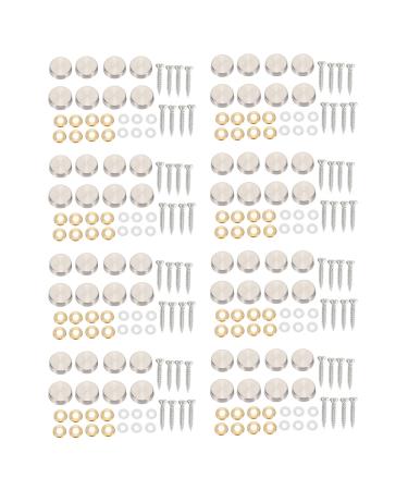 jumbans 16 mm Stainless Steel Mirror Screw Cap (64 Pieces)