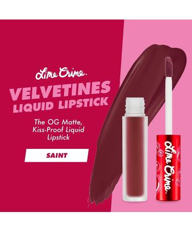 Lime Crime Velvetines Liquid Matte Lipstick Saint - Cranberry Red - Long-Lasting & Bold Shade for All-Day Wear - Buy Online on GoSupps.com