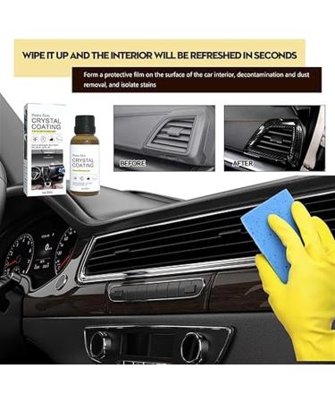 Car Plastic Renovation Coating Crystal Coating For Car Renovador De Pl Sticoy Cuero DeInteriores Revestimiento De Plastico Para Carro Long Duration Plastic Parts Refurbish Agent With Spong ( Color 2pcs - Buy Online on GoSupps.com
