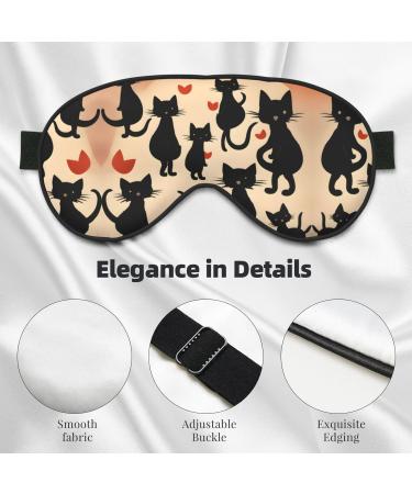 SSIMOO Happy Walking Kitty Print Double-Sided Eye Mask | Soft Light Blocking Sleep Mask for Enhanced Sleep Quality - Perfect for Travel & Home - Buy Online on GoSupps.com