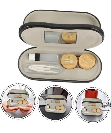 Buy Sewoart 1 Set Versatile Glasses Case | Travel Size PU Leather Showcase for Glasses & Colored Contacts | Includes Mirror | 15.8x7.4cm - Buy Online on GoSupps.com