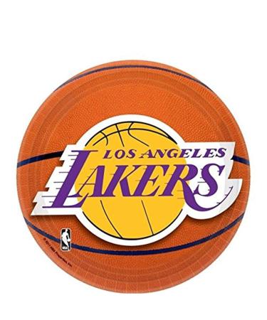amscan 543627 Los Angeles Lakers NBA Collection 7" Dessert Plates, 8 pcs 1