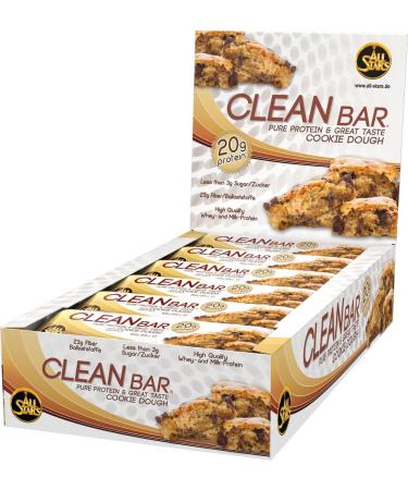 All Stars Clean Bar - Cookie Dough Flavor (18-Pack 60g Each) | Healthy Snack for Fitness & Energy Boost - International Shipping Available! - Buy Online on GoSupps.com