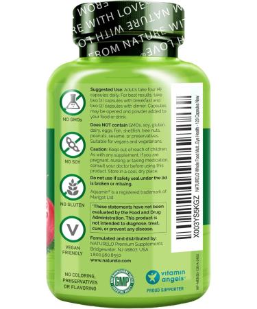 NATURELO Whole Food Multivitamin for Men 50+ | 120 Vegetarian Capsules - Natural Health Support - Buy Online on GoSupps.com