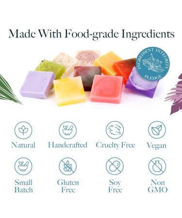 Saavy Naturals Organic Soap Bar Set - Scented Vegan Hand & Body Soap Gift Set | 10 Pack Artisan Square Bars Made in USA - Buy Online on GoSupps.com