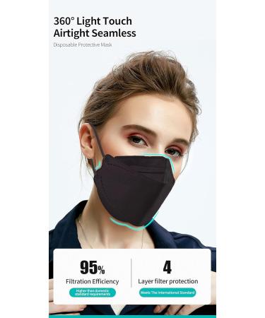 10/50/100Pcs Fish Type Masks for Adults Black/White 4-Layer 3D Protective Disposable Face_Masks with Nose Wire for Women - Buy Online on GoSupps.com