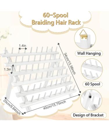 19 Pcs Wooden Hair Braid Rack Set with Clips, Comb & Parting Ring - White - Buy Online on GoSupps.com