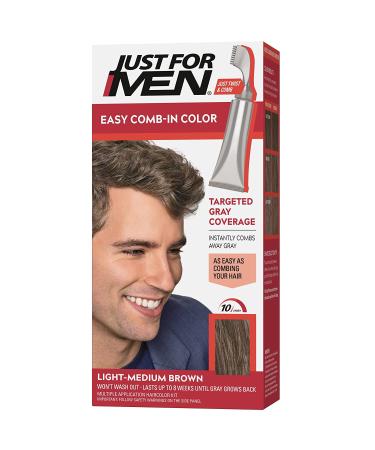 Just for Men Light Medium Brown Hair Color A-30 - Easy No Mix Formula with Applicator | International Shipping - Buy Online on GoSupps.com