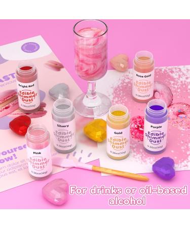 Buy Wwtop Edible Glitter 10g - Pink Glitter Powder for Drinks Cakes Cocktails & Fondant | Tasteless Glitter Spray & Food Coloring Dust - Buy Online on GoSupps.com