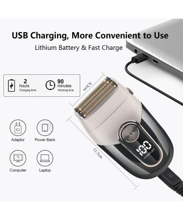 Electric Shaver for Men - Triple Blade Head Shaver Wet & Dry Foil Razor | Perfect Christmas Gift for Bald Men - Buy Online on GoSupps.com