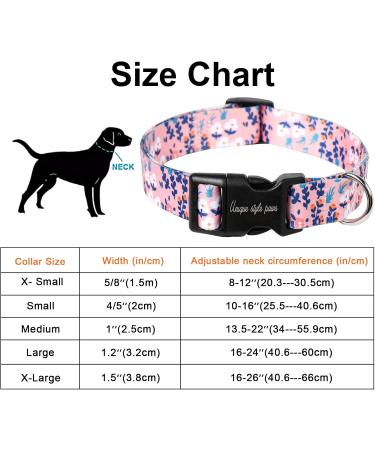 Unique Style Paws Blue Leaves Dog Collar - Durable & Trendy for Small Medium Large Dogs - Perfect Gifts & Training Gear - Buy Online on GoSupps.com