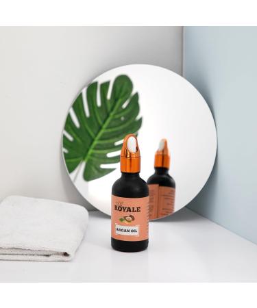 Royale Argan Oil: Cold-Pressed Vegan-Friendly Essential Moisturizing Oil for Healthy Hair & Glowing Skin 50ml - Buy Online on GoSupps.com