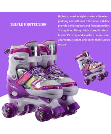 Buy Sumeber Adjustable Inline Skates for Kids - Light-Up Wheels Pink & Purple Perfect Birthday & Christmas Gifts (EU 32/33/34/35) - Buy Online on GoSupps.com