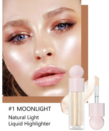 Shimmer Liquid Highlighter Beauty Wand - Waterproof Glowing Illuminator Makeup Stick for Face & Body - 01 Moonlight - Buy Online on GoSupps.com