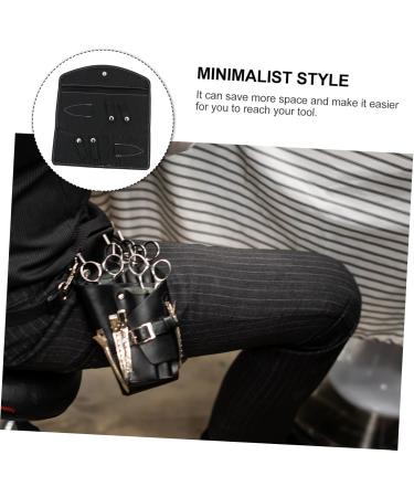 Beavorty 3-Pack Black Scissor Pocket Holder | Hairdresser Shear & Hairdryer Bag | Folding Leather Salon Holster 24x21.8cm - Buy Online on GoSupps.com