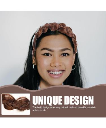 Didiseaon Herringbone Headband Braid Headband with Teeth Women Hair Hoops Synthetic Hair Headband Braided Wig Headband Hair Accessory for Women Headdress Braided Hair Headband - Buy Online on GoSupps.com