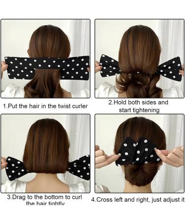 ONLFPZP 4 Pieces Hair Bun Maker Bun Makers For Hair Lazy Hair Curler Bun Clips Solid Color Fashion Hair Bun Wraps Hairstyle Hair Styling Accessories For Women Girls - Buy Online on GoSupps.com
