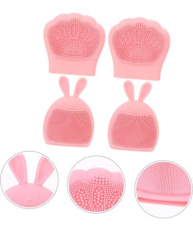 FOMIYES 20 Pcs Rabbit Ears Facial Brush Body Massager Face Massager Silicone Face Scrubber for Women Hand Held Massager Face Cleaner Facial Massager Silica Gel The Face Miss Cleaning Brush Light Pinkx5pcs 7.5x7.5cmx5pcs - Buy Online on GoSupps.com