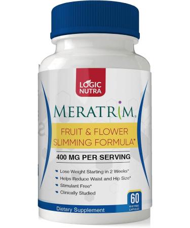 Logic Nutra Meratrim 400mg - Supports Weight Loss, Slimming Formula, Metabolism Support, Appetite Suppression Support, Garcinia, May Help Reduce Belly Fat Stimulant Free - 60 Vegetable Capsules