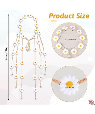 COMNICO Flower Hippie Headband 70 s Bohemian Style Floral Sunflower Crown Daisy Hair Wreath Summer Bridal Headpiece Photo Props Hair Accessories (white) - Buy Online on GoSupps.com