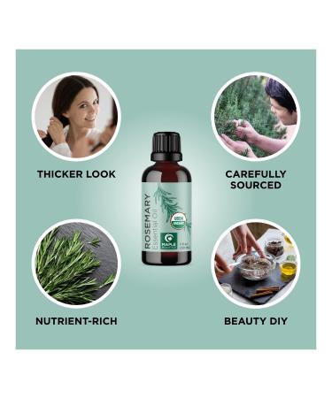 Certified Organic Rosemary & Moringa Oils - USDA Essential Oil for Hair, Skin & Nails - Aromatherapy with Cold Pressed Virgin Moringa Oil - Buy Online on GoSupps.com