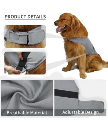 Dog Calming Coat - Thunder Wrap Vest for Fear Relief | Reflective Stripes | Light Gray - International Shipping - Buy Online on GoSupps.com