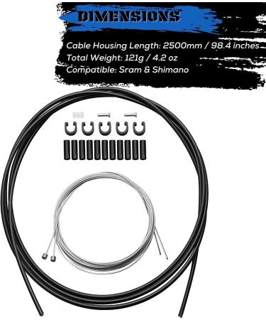 Corki Universal Bike Shifter Cable Housing Set for Shimano Sram Derailleur - Black - Buy Online on GoSupps.com
