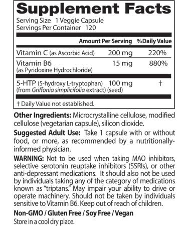 Buy Doctor's BEST 5-HTP with Vitamins B6 & C | Non-GMO Vegan Gluten & Soy Free | 120 Count (Pack of 2) - International Shipping Available - Buy Online on GoSupps.com