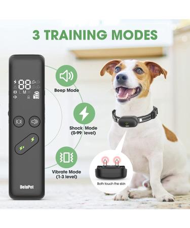 Electric Dog Training Collar - Remote 1600FT Range, Rechargeable & Waterproof with 3 Training Modes - For All Breeds - Black - Buy Online on GoSupps.com