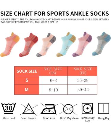 BUDERMMY Women's Running Ankle Socks - 5-6 Pairs Athletic Cotton Cushioned No Show Socks - Size 8-10, Mixed Colors - Buy Online on GoSupps.com