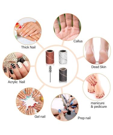 Luckaide 210-Piece Nail Grinder Set - 80/120/180 Grit Grinding Sleeves & Attachments with Storage Box for Perfect Manicure & Pedicure - Buy Online on GoSupps.com