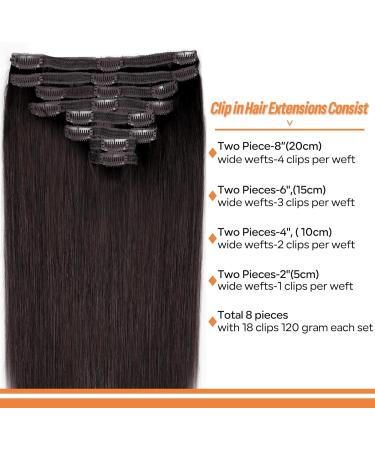 Hair Extensions Clip in Hair Extensions Human Hair Dark Brown Human Hair Clip in Hair Extensions Real Human Hair Double Lace Weft Brazilian Virgin Human Hair Extensions (#2) Natural Human Hair(20inch 20inches 240g - Buy Online on GoSupps.com
