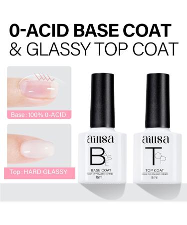 AILLSA Nude Gel Nail Polish Set Jelly Pink Milky White Black Red Gel Polish with Base and Top Coat Classic Popular Color All Season Soak Off U V L ED Manicure Art Salon DIY at Home 7Pcs 8ML Black White - Buy Online on GoSupps.com
