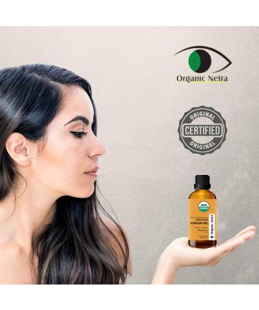 Organic Netra Moroccan Argan Oil for Skin & Hair 100% Organic Pure & Natural Cold Pressed Oil Soothes & Heals Skin Reduces Wrinkles & Stretch Marks 50ml - Buy Online on GoSupps.com