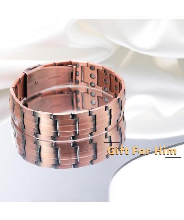 Jeracol 99.99% Solid Copper Magnetic Bracelet for Men | 3X Ultra Strength Magnets | Adjustable Size | Gift Box Included - Buy Online on GoSupps.com