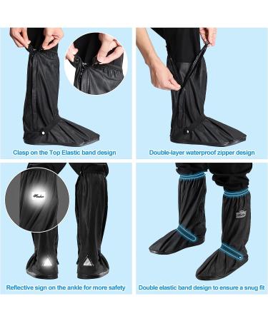 Waterproof Reusable Shoe Covers for Men and Women - Non Slip Shoe Protectors for Rain, Snow, Cycling, Fishing, Hunting - Black, Size L - Buy Online on GoSupps.com