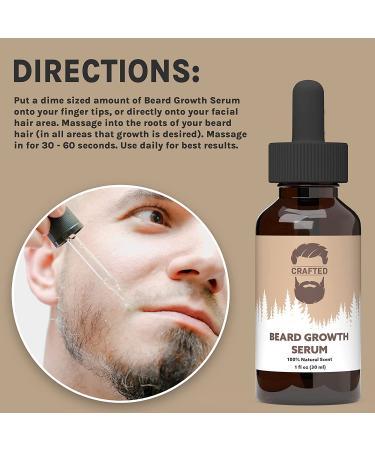 Crafted Beard Growth Kit - 3x Oil, Roller, Vitamins - Thicker Fuller Beard - 3 Month Supply - Buy Online on GoSupps.com