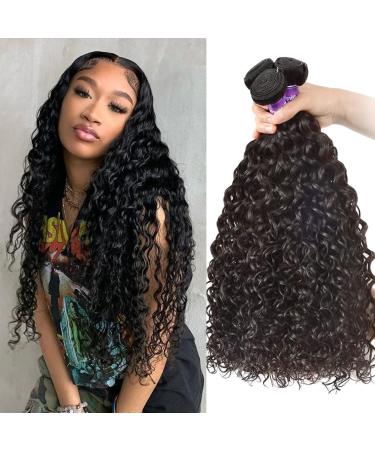 Aopusi Brazilian Hair Bundles Water Wave Virgin Remy Human Hair (18 20 22 Inch) Water Curly Wet and Wavy Hair 3 Bundles/Lot Hair Weft Natural Color 18 20 22 Water Wave Bundles